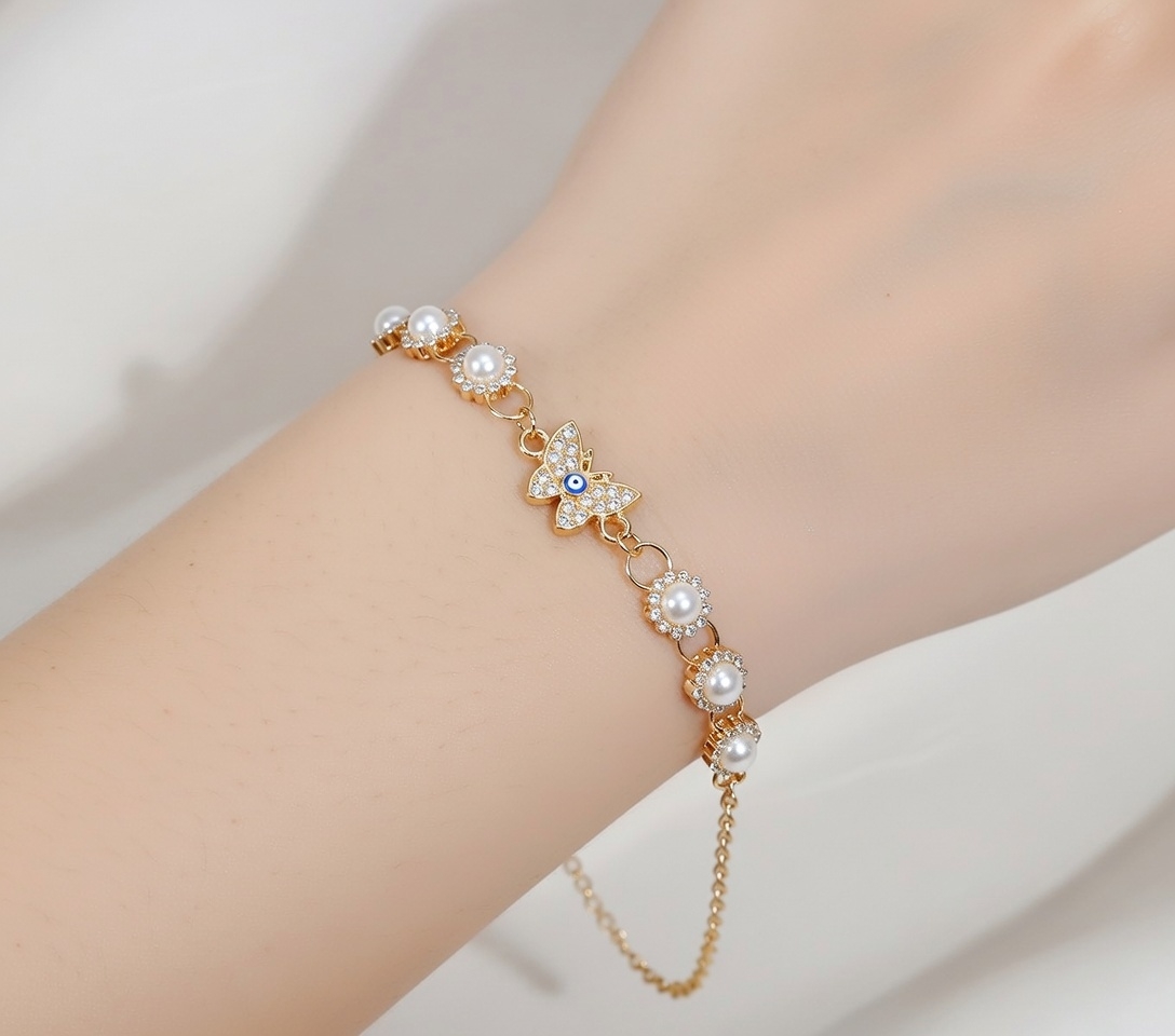 Pulsera de mariposa con ojo turco