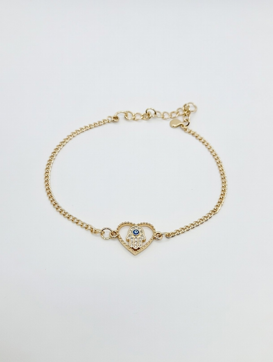Pulsera con una mano y ojo turco