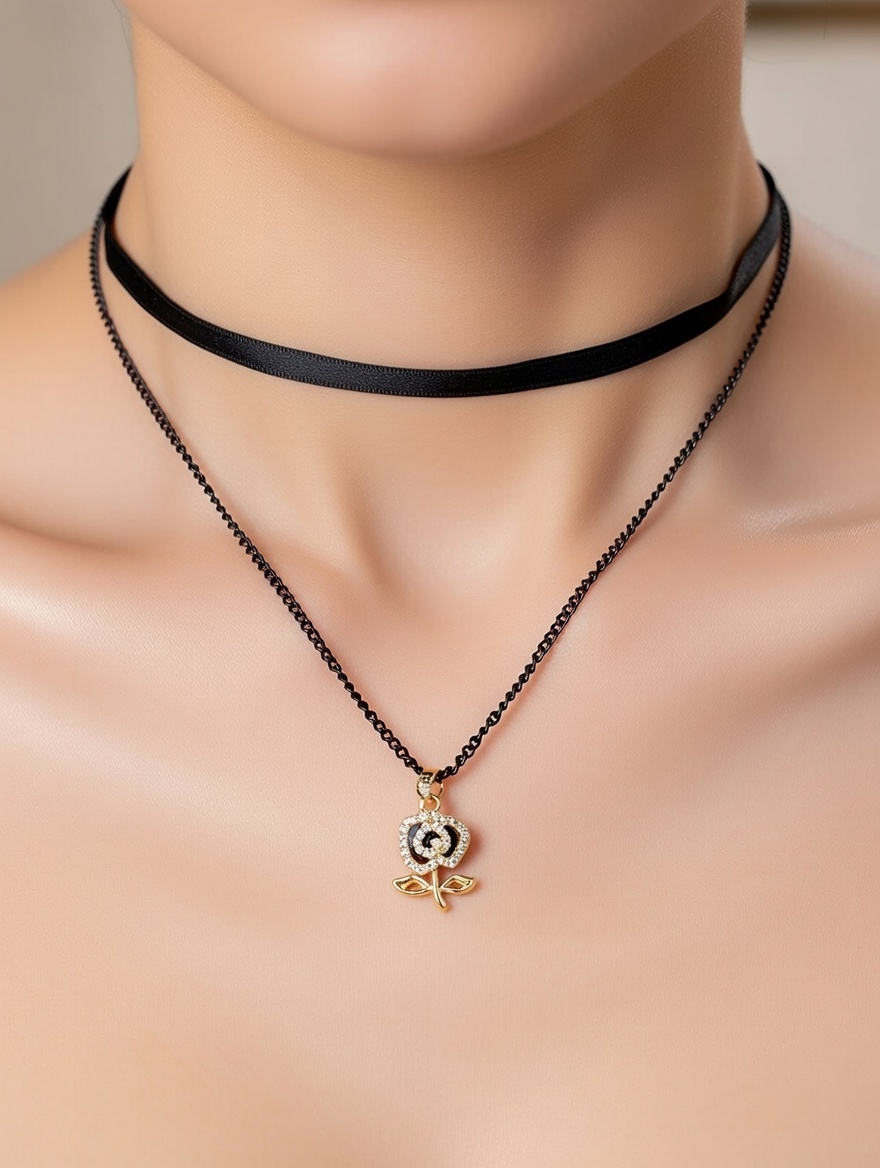 Choker con dije de flor